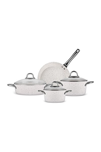 Karaca Biogranit Uraz 7 Parça Tencere Seti Cream