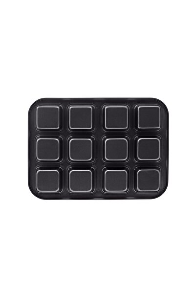 Karaca Square Karbon Çelik Brownie 12'li Kek Kalıbı