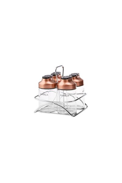 Karaca Dimple Cooper 5 Piece Glass Spice Set