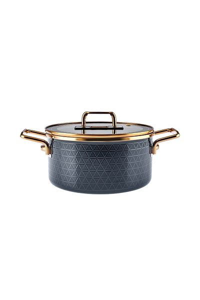 Karaca Crystal Enamel Pot Anthracite 22 cm