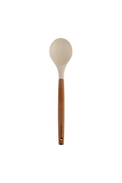 Karaca Woodline Silicone Tip Beech Wood Handle Serving Spoon Beige
