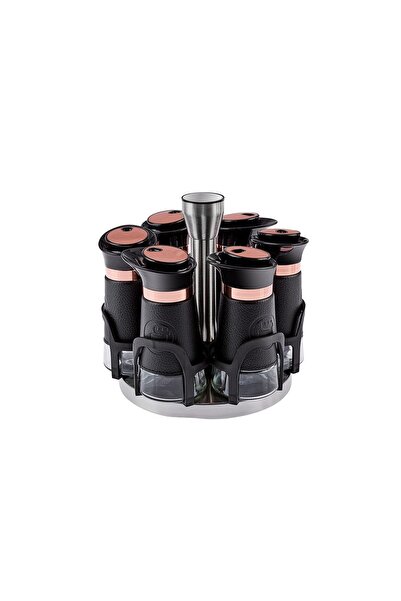 Karaca Glass Latin Leather 6-Piece Round Glass Spice Set 6 Pieces