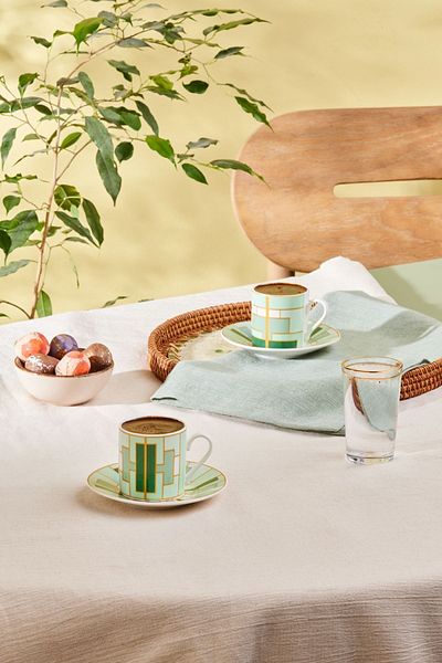 Karaca Kiva Green 2-Person Coffee Cup Set 80 ml