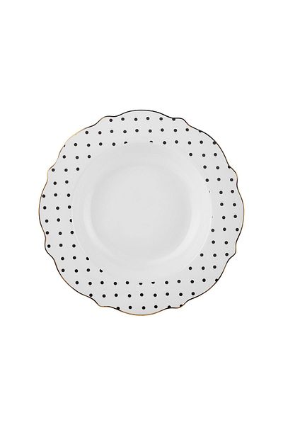 Karaca New Romantic Polka Dot Pit Plate 24 cm Black