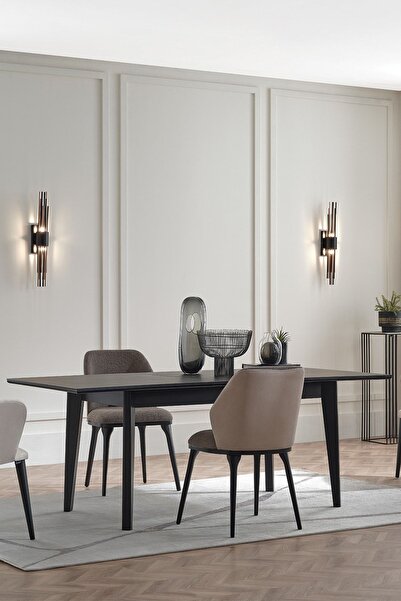 Enza Home Riga Modern Yemek Odası Takımı - Siyah