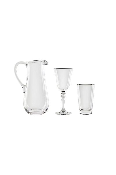 Karaca Jamie Platinum Rim 25-Piece Set of Glasses - New Model 998259