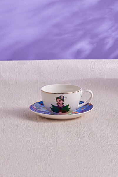 Karaca Frida Çay Fincanı Ve Tabağı Mavi 220 ml