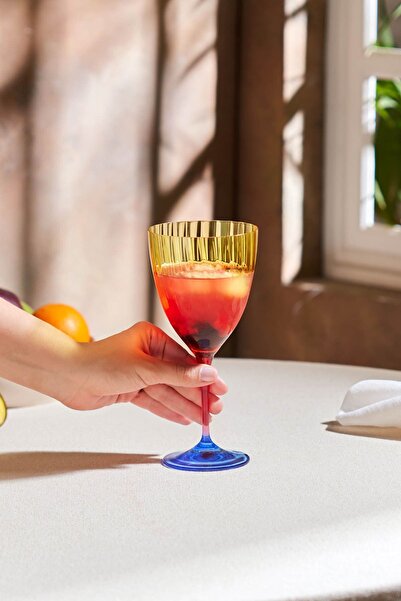 Karaca Dolce Cam Kadeh 400 ml Sarı