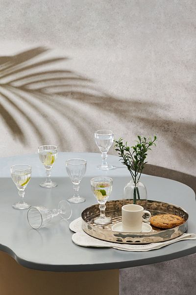 Karaca Ronda Platinum Rimmed Set of 6 Coffee Cups