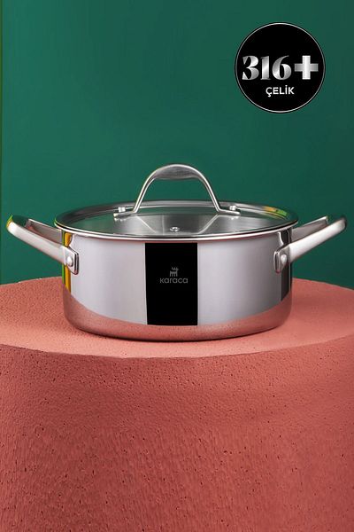 Karaca Powersteel 316 Steel Induction Base 3ply Pot - 24 Cm 4,6 Lt