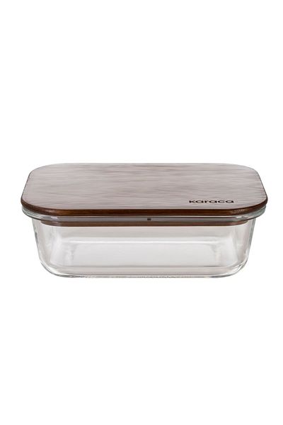 Karaca Karya Acacia Glass Storage Container with Wooden Lid 650 ml