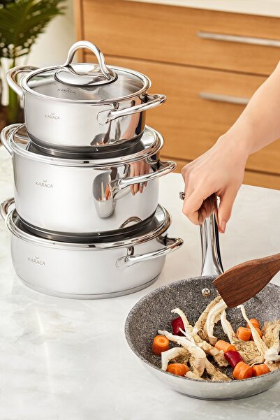 Karaca Cihangir 7 Parça Çelik Tencere Seti