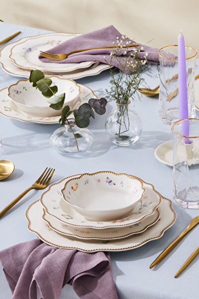 Karaca Forever Bone Fly 24 Parça 6 Kişilik Yemek Takımı