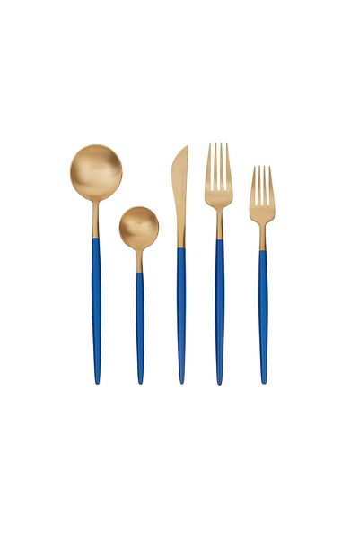 Karaca New Lydia 60 Pieces 12 Person Fork Spoon Knife Set Blue