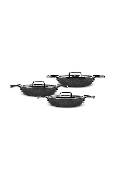 Karaca Swiss Crystal Mastermaid 6 Piece Sahan Set Shiny Black