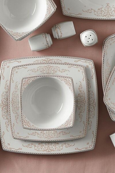 Karaca Adelya Fine Cream 60 Parça 12 Kişilik Yemek Takımı
