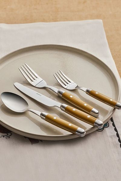 Karaca Alina 24 Piece Cutlery Set for 6 Persons Mustard