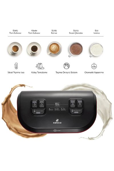 Karaca Souvenir Hüps Duet - Rosegold Türkische Kaffeemaschine für 10 Tassen mit viel Schaum