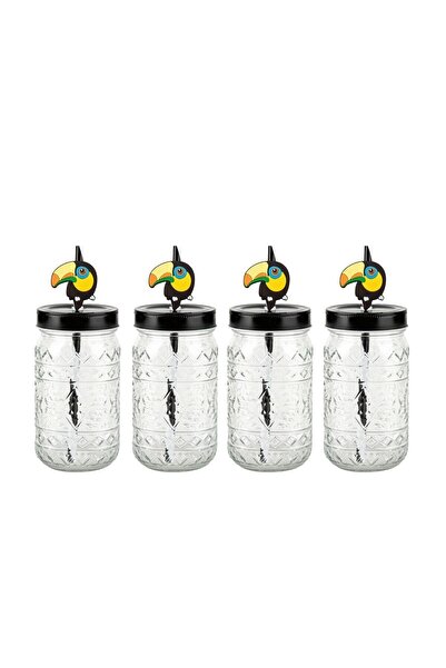 Karaca Toucan 4-Piece Mug/mug Set with Stand