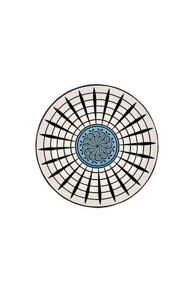 Karaca Paye Seldschukische Serie Blau Porzellan Brot Teller 16 cm