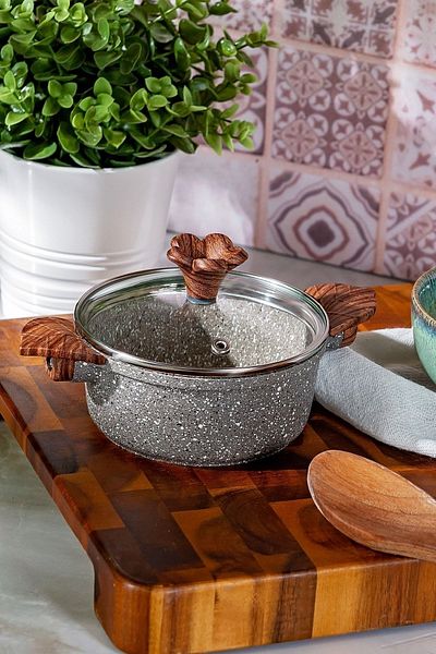 Karaca Dark Silver Biogranite Mini Pot 12 Cm