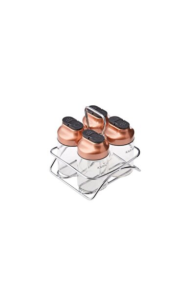 Karaca Dimple Cooper 5 Piece Glass Spice Set