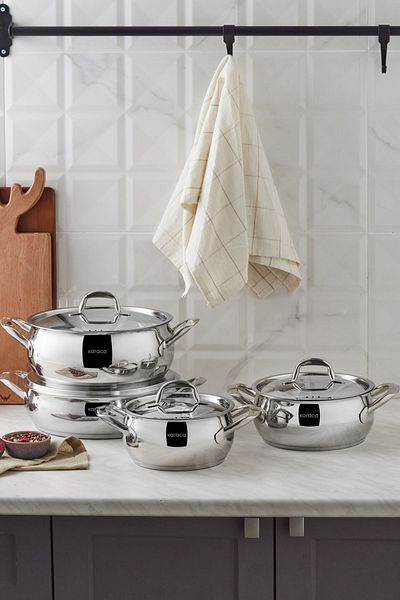 Karaca Etiler Induction Based 8 Piece Steel Cookware Set