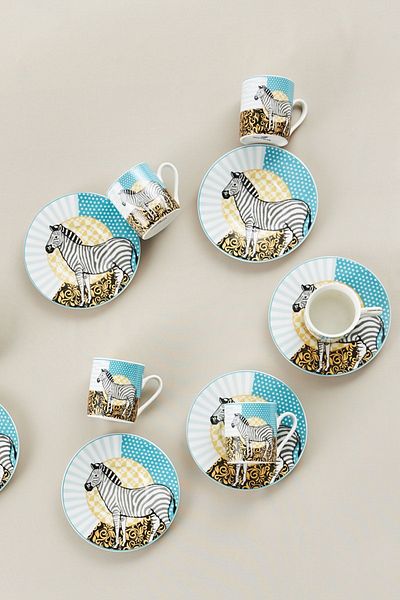 Karaca Animal Set of 6 Coffee Cups 90 ml