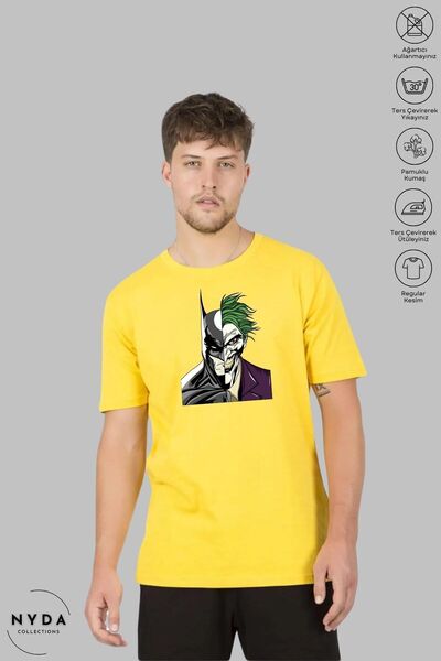 Nyda Collections Ανδρικό μπλουζάκι με κοντό μανίκι από βαμβάκι με στάμπα Batm...