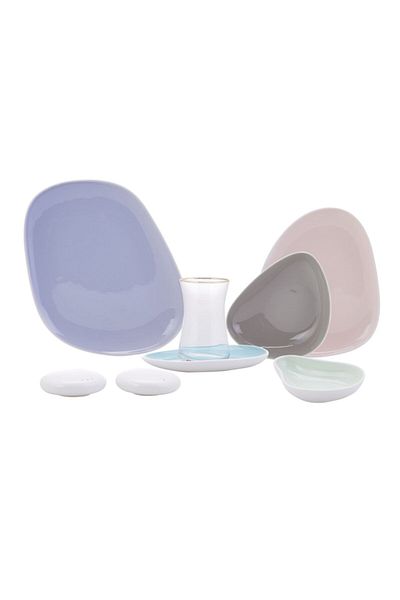 Karaca Drop 28 Piece Porcelain Breakfast Serving Set for 6 Persons