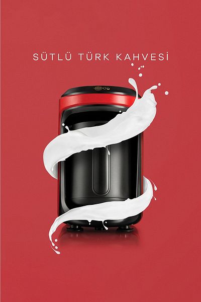 Karaca Hatir Hüps Turkish Coffee Machine with Milk Rouge Red