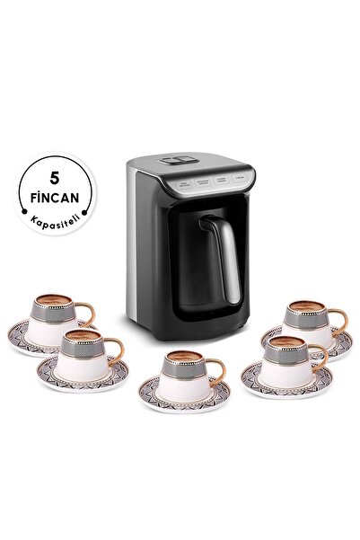 Karaca Hatir Ember Turkish Coffee Machine with Milk Anthracite