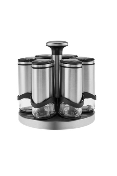 Karaca Walter Inox 6-piece Round Spice Set with Stand