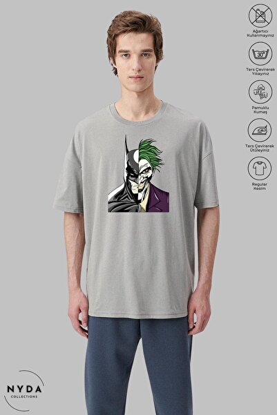 Nyda Collections Ανδρικό μπλουζάκι με κοντό μανίκι από βαμβάκι με στάμπα Batm...