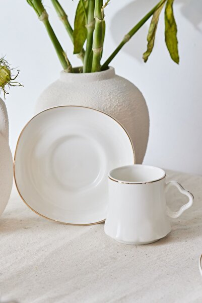 Karaca Volga 6-Person Coffee Cup Set - 80 ml Classic