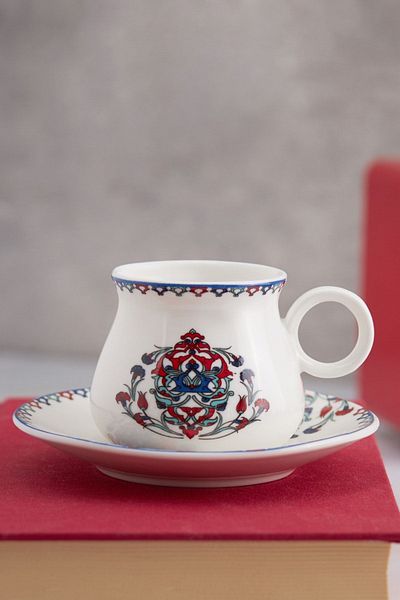 Karaca Set cești de cafea Hattat pentru 6 persoane 90 ml