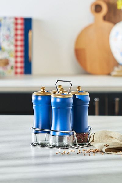 Karaca Blue Berry 5 Piece Glass Spice Set