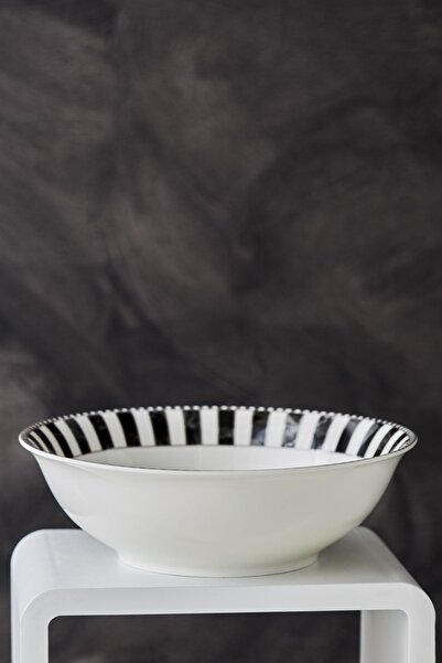 Karaca Checkered Porcelain Salad Bowl 23 Cm