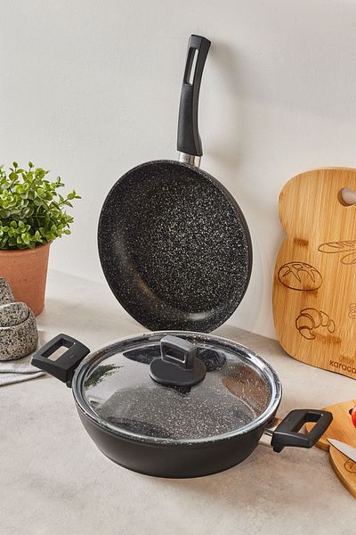 Karaca Biogranit Power 3 Piece Pan Cookware Set