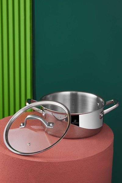 Karaca Powersteel 316 Steel Induction Base 3ply Pot - 24 Cm 4,6 Lt