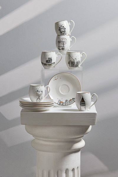 Karaca X Ist Collection Galata Set of 6 Coffee Cups