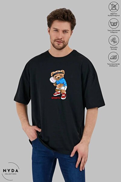 Nyda Collections Sportista Teddy Štampano Unisex Pamuk Oversize kroj Majica -...