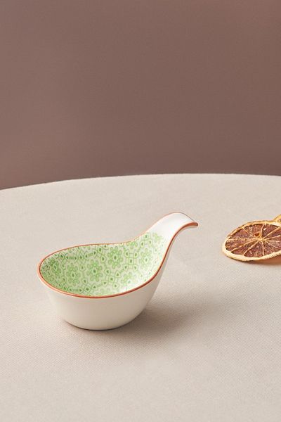 Karaca Floral Green Drop Snack Bowl 10 Cm