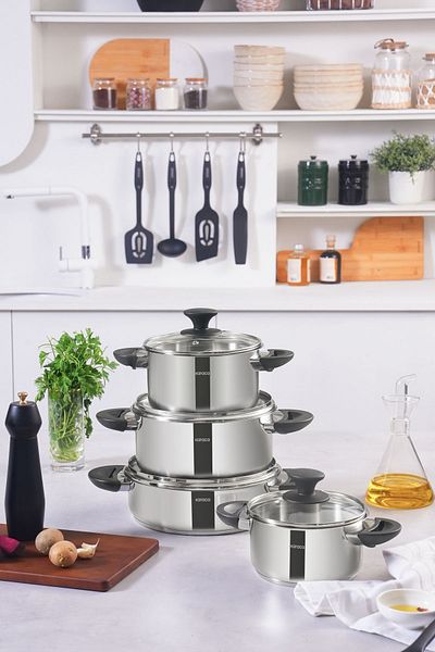 Karaca Buca Induction Base 8 Piece Steel Pot Set