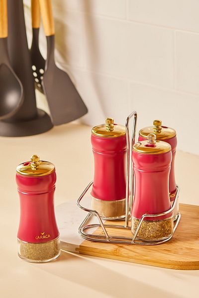Karaca Gold Berry 5 Piece Glass Spice Set