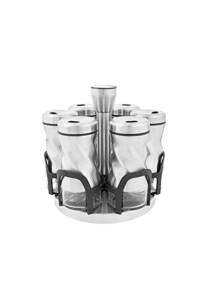 Karaca Tottori Inox 7 Piece Round Glass Spice Set