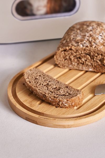 Karaca Stream 2in1 Bread Box/Cutting Board Cream