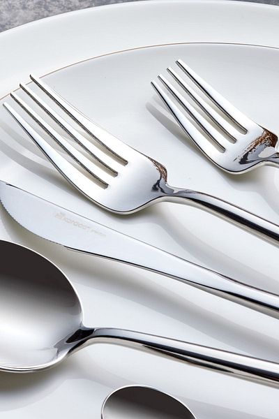 Karaca Emlx Jupiter - 12-Person 60 Piece Spoon Knife Set Platinum Shpsellby 986362