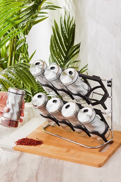 Karaca Tottori Inox 9 Piece Glass Spice Set