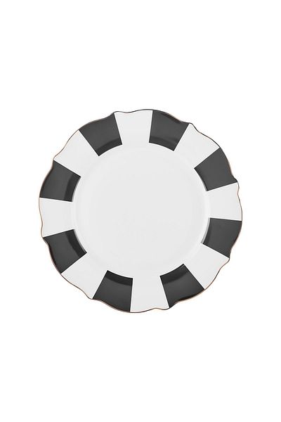 Karaca Nhl New Romantic Black Thick Stripes Service Plate 27cm Nhlshop 1051353
